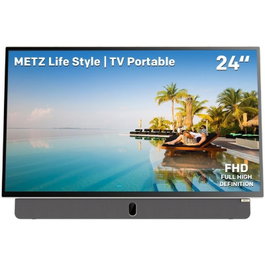 Metz 24MPE7000Z Televisor Portátil 24 pulgadas Full HD Smart Google TV con batería integrada y WiFi